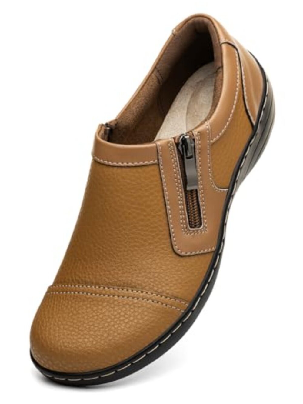 Leather Loafers Slip On Dress Shoes Comfortable Business Casual Work Flats